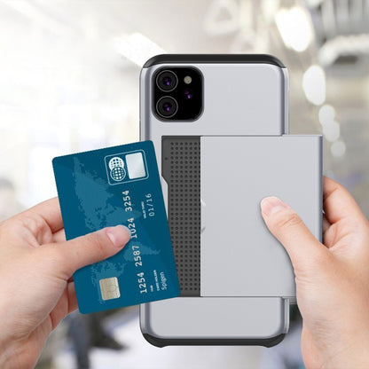 For iPhone 11 Shockproof Rugged Armor Protective Case with Card Slot (Black) by buy2fix