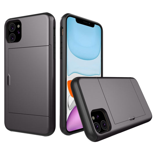For iPhone 11 Shockproof Rugged Armor Protective Case with Card Slot (Grey) - Apple Accessories by buy2fix | Online Shopping UK | buy2fix