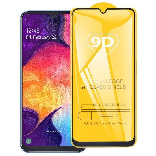 Film en verre trempé plein écran 9D pleine colle pour Galaxy A20, A30, A50 et M30