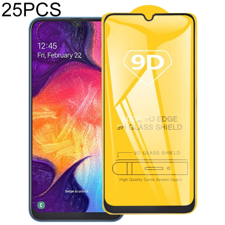 25 PCS 9D Full Glue Full Screen Tempered Glass Film For Galaxy J6 (2018) by buy2fix