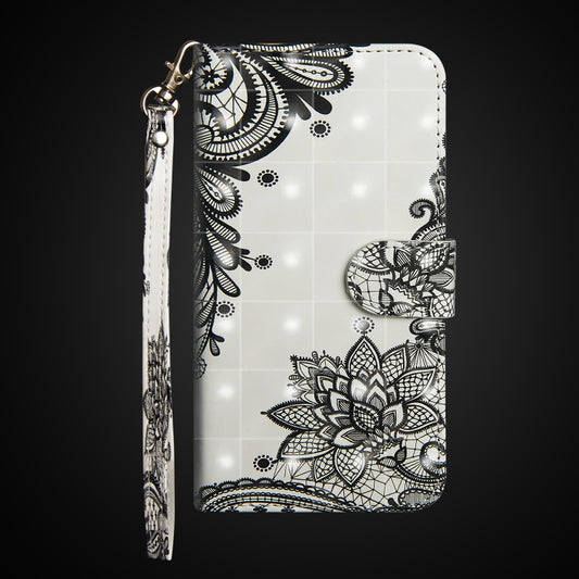 3D Painting Pattern Horizontal Flip TPU + PU Leather Case with Holder & Card Slots & Wallet For Huawei Y5 (2019)(Black Flower) by buy2fix