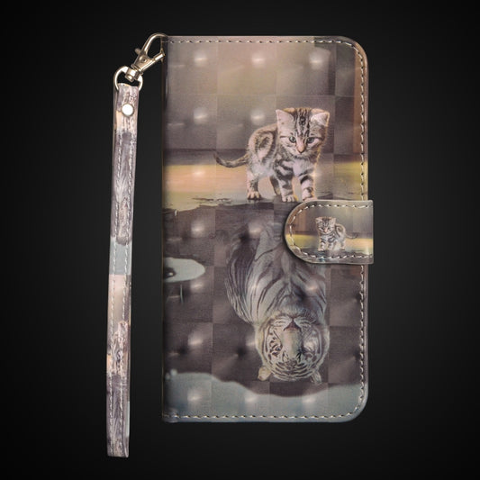 3D Painting Pattern Horizontal Flip TPU + PU Leather Case with Holder & Card Slots & Wallet For Huawei Y7 (2019) / Y7 Pro (2019) / Y7 Prime (2019)(Cat Tiger) by buy2fix