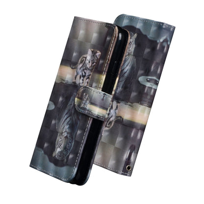 For iPhone X / XS 3D Painting Pattern Horizontal Flip TPU + PU Leather Case with Holder & Card Slots & Wallet(Cat Tiger) by buy2fix