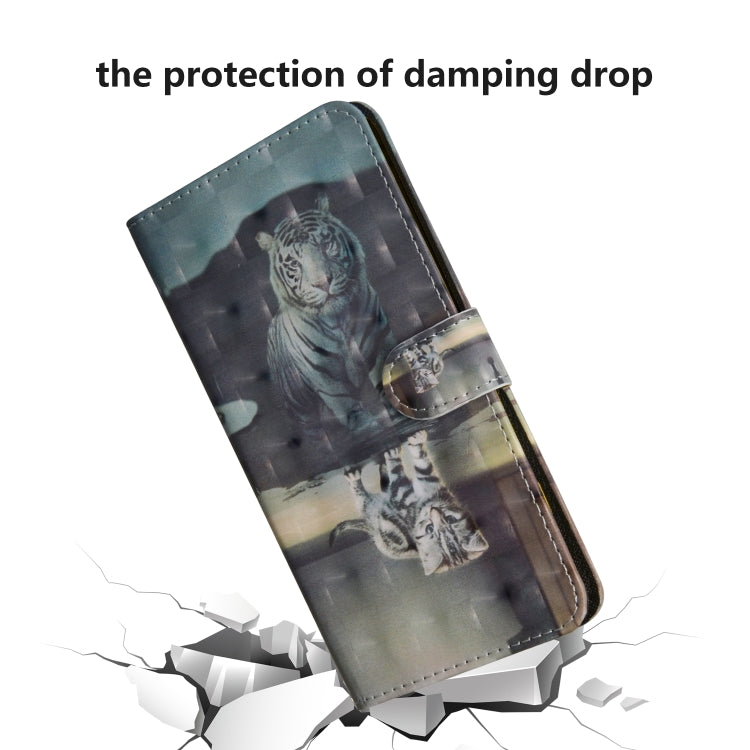 For iPhone X / XS 3D Painting Pattern Horizontal Flip TPU + PU Leather Case with Holder & Card Slots & Wallet(Cat Tiger) by buy2fix