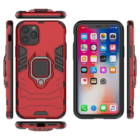 Panther PC + TPU Shockproof Protective Case with Magnetic Ring Holder for iPhone 11 Pro(Red) by buy2fix