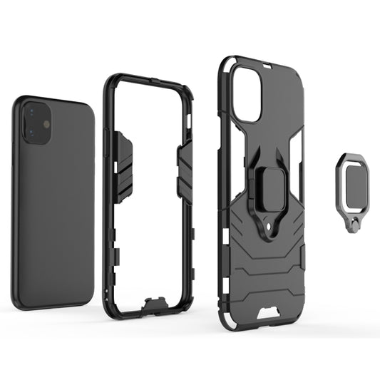 Panther PC + TPU Shockproof Protective Case with Magnetic Ring Holder for iPhone 11(Grey) by buy2fix