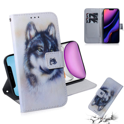 For iPhone 11 3D Colored Drawing Horizontal Flip Leather Case, with Holder & Card Slot & Wallet (White Wolf) by buy2fix