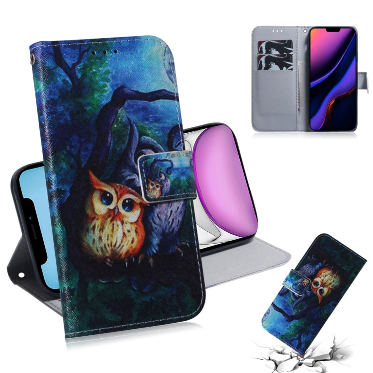 For iPhone 11 3D Colored Drawing Horizontal Flip Leather Case, with Holder & Card Slot & Wallet (Oil Painting Owl) by buy2fix