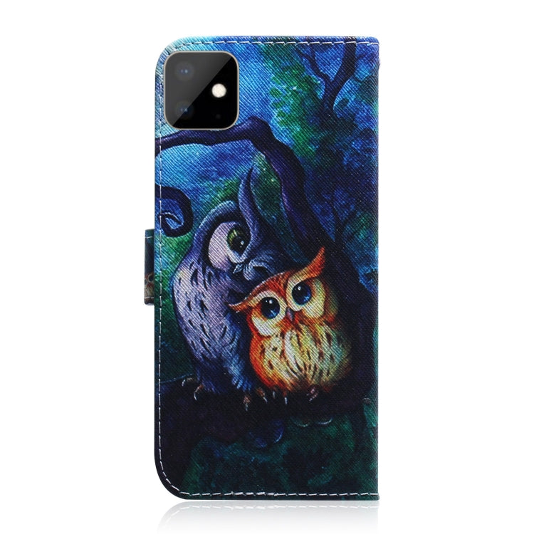 For iPhone 11 3D Colored Drawing Horizontal Flip Leather Case, with Holder & Card Slot & Wallet (Oil Painting Owl) by buy2fix