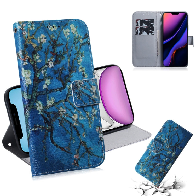 For iPhone 11 3D Colored Drawing Horizontal Flip Leather Case, with Holder & Card Slot & Wallet (Apricot Flower) by buy2fix