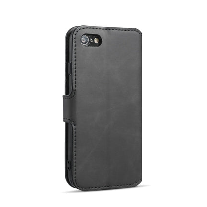 DG.MING Retro Oil Side Horizontal Flip Case with Holder & Card Slots & Wallet for iPhone 7 / 8(Black) - More iPhone Cases by DG.MING | Online Shopping UK | buy2fix