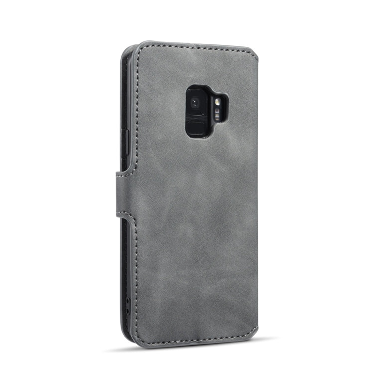 DG.MING Retro Oil Side Horizontal Flip Case with Holder & Card Slots & Wallet for Galaxy S9(Grey) - Galaxy Phone Cases by DG.MING | Online Shopping UK | buy2fix