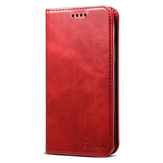 Suteni Calf Texture Horizontal Flip Leather Case with Holder & Card Slots & Wallet for iPhone 11(Red) by Suteni