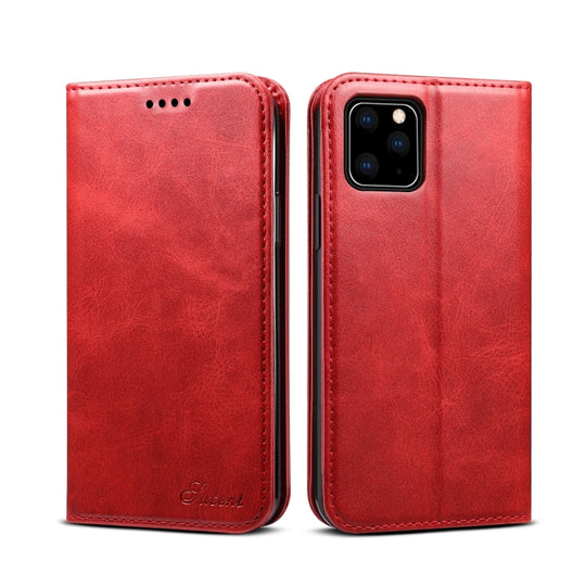 Suteni Calf Texture Horizontal Flip Leather Case with Holder & Card Slots & Wallet for iPhone 11 Pro Max(Red)