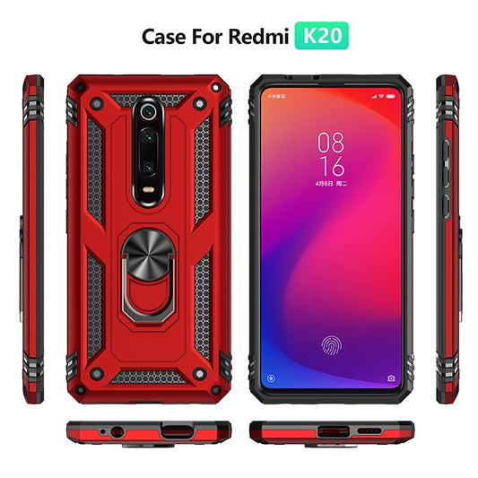Armor Shockproof TPU + PC Protective Case with 360 Degree Rotation Holder for Xiaomi Redmi K20(Blue) by buy2fix