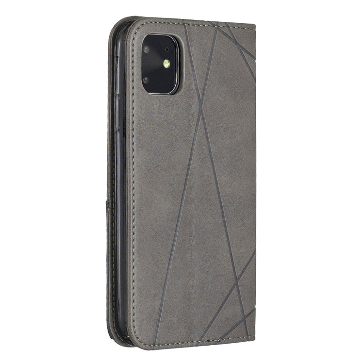 For iPhone 11 Rhombus Texture Horizontal Flip Magnetic Leather Case with Holder & Card Slots & Wallet (Grey) by buy2fix