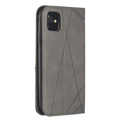 For iPhone 11 Rhombus Texture Horizontal Flip Magnetic Leather Case with Holder & Card Slots & Wallet (Grey) by buy2fix