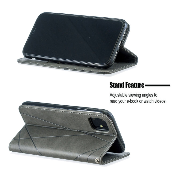For iPhone 11 Rhombus Texture Horizontal Flip Magnetic Leather Case with Holder & Card Slots & Wallet (Grey) by buy2fix