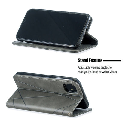 For iPhone 11 Rhombus Texture Horizontal Flip Magnetic Leather Case with Holder & Card Slots & Wallet (Grey) by buy2fix