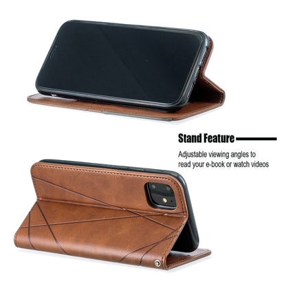 For iPhone 11 Rhombus Texture Horizontal Flip Magnetic Leather Case with Holder & Card Slots & Wallet (Brown) by buy2fix