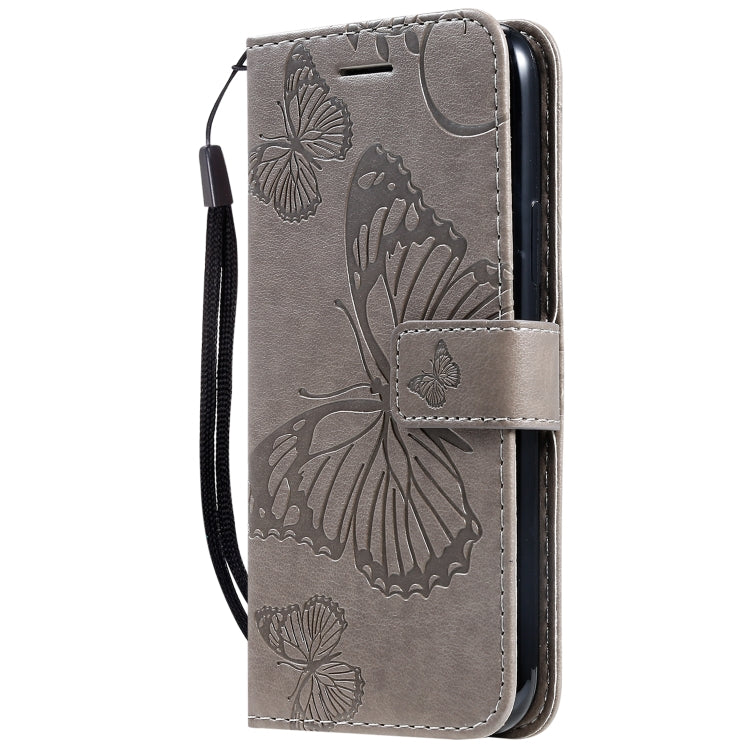 For iPhone 11 Pro Pressed Printing Butterfly Pattern Horizontal Flip PU Leather Case with Holder & Card Slots & Wallet & Lanyard (Grey) by buy2fix