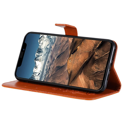 For iPhone 11 Pro Pressed Printing Butterfly Pattern Horizontal Flip PU Leather Case with Holder & Card Slots & Wallet & Lanyard (Orange) by buy2fix