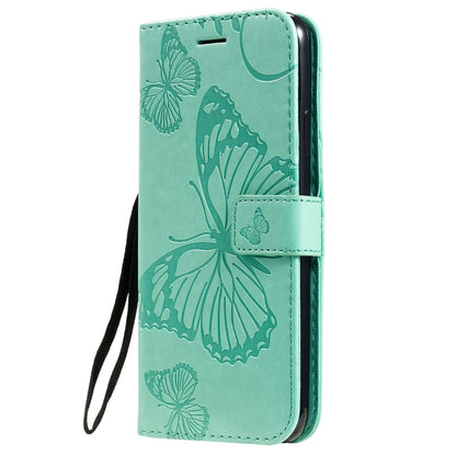 For iPhone 11 Pro Max Pressed Printing Butterfly Pattern Horizontal Flip PU Leather Case with Holder & Card Slots & Wallet & Lanyard (Green) by buy2fix