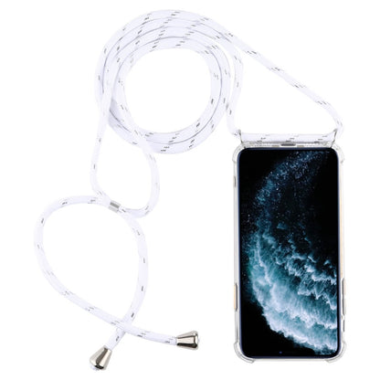 Four-Corner Anti-Fall Trasparent TPU Mobile Phone Case With Lanyard for iPhone 11 Pro Max(White) by buy2fix