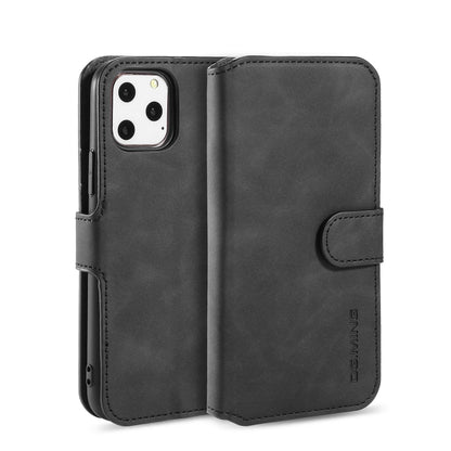 DG.MING Retro Oil Side Horizontal Flip Case with Holder & Card Slots & Wallet for iPhone 11 Pro Max(Black) - iPhone 11 Pro Max Cases by DG.MING | Online Shopping UK | buy2fix