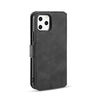 DG.MING Retro Oil Side Horizontal Flip Case with Holder & Card Slots & Wallet for iPhone 11 Pro Max(Black) - iPhone 11 Pro Max Cases by DG.MING | Online Shopping UK | buy2fix