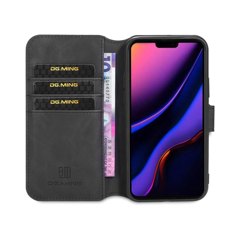 DG.MING Retro Oil Side Horizontal Flip Case with Holder & Card Slots & Wallet for iPhone 11 Pro Max(Black) - iPhone 11 Pro Max Cases by DG.MING | Online Shopping UK | buy2fix