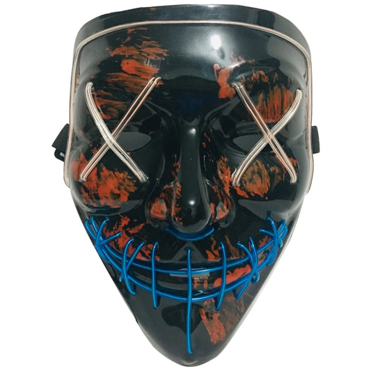 Halloween Festival Party X Face Seam Mouth Two Color LED Luminescence Mask(White Blue) by buy2fix
