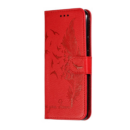 Feather Pattern Litchi Texture Horizontal Flip Leather Case with Wallet & Holder & Card Slots For Google Pixel 4XL(Red) by buy2fix