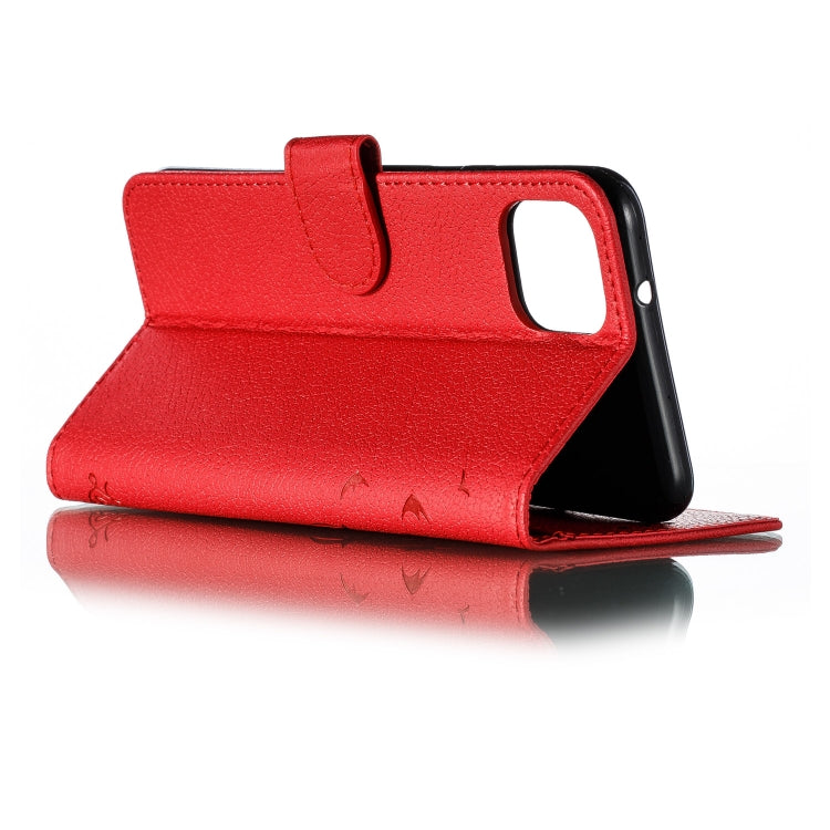 Feather Pattern Litchi Texture Horizontal Flip Leather Case with Wallet & Holder & Card Slots For Google Pixel 4XL(Red) by buy2fix