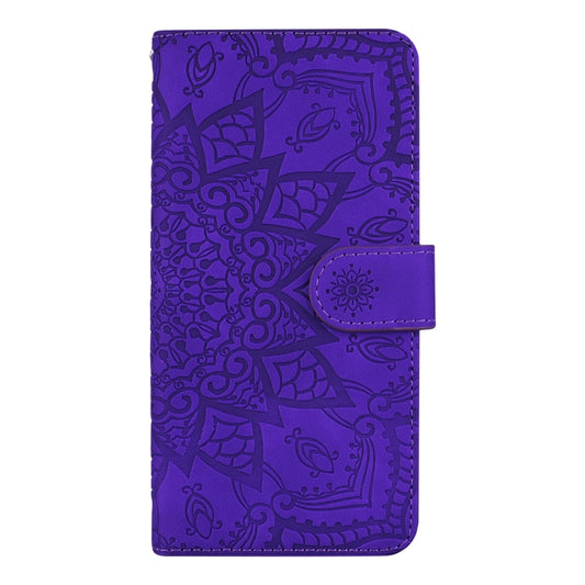 For iPhone 11 Calf Pattern Double Folding Design Embossed Leather Case with Wallet & Holder & Card Slots (Purple) by buy2fix