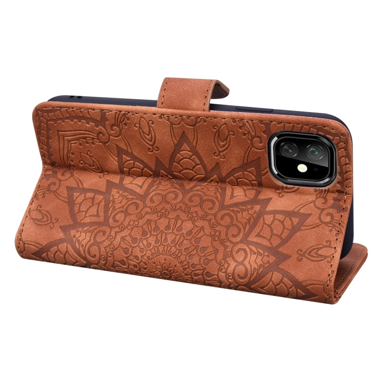For iPhone 11 Pro Calf Pattern Double Folding Design Embossed Leather Case with Wallet & Holder & Card Slots (5.8 inch)(Brown) by buy2fix