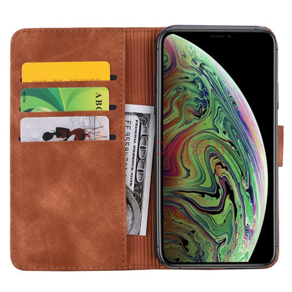 For iPhone 11 Pro Calf Pattern Double Folding Design Embossed Leather Case with Wallet & Holder & Card Slots (5.8 inch)(Brown) by buy2fix