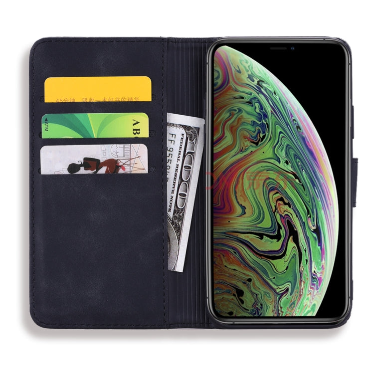 For iPhone 11 Pro Max Calf Pattern Double Folding Design Embossed Leather Case with Wallet & Holder & Card Slots (6.5 inch)(Black) by buy2fix