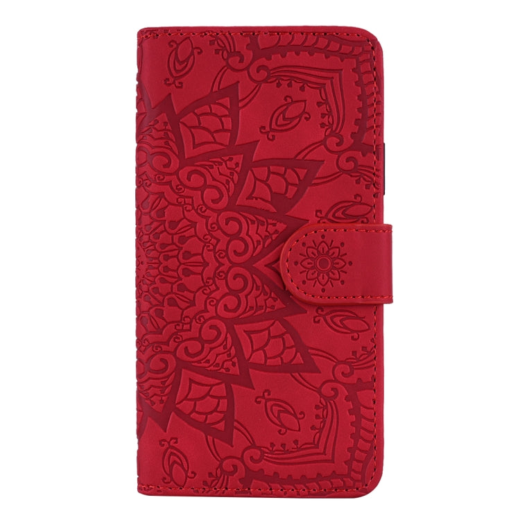 For iPhone 11 Pro Max Calf Pattern Double Folding Design Embossed Leather Case with Wallet & Holder & Card Slots (6.5 inch)(Red) by buy2fix