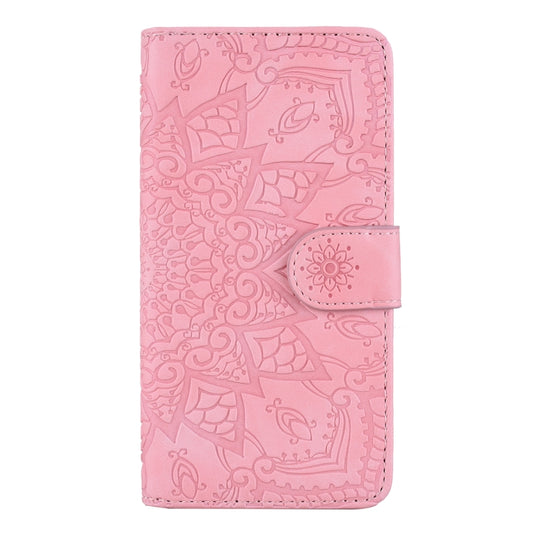 For iPhone 11 Pro Max Calf Pattern Double Folding Design Embossed Leather Case with Wallet & Holder & Card Slots (6.5 inch)(Pink) by buy2fix