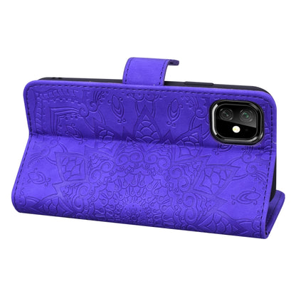 For iPhone 11 Pro Max Calf Pattern Double Folding Design Embossed Leather Case with Wallet & Holder & Card Slots (6.5 inch)(Purple) by buy2fix