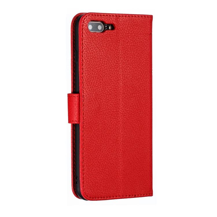 Feather Pattern Litchi Texture Horizontal Flip Leather Case with Wallet & Holder & Card Slots For iPhone 7 Plus / 8 Plus(Red) by buy2fix