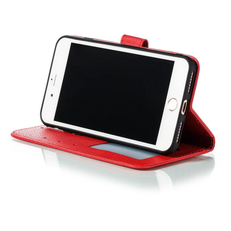 Feather Pattern Litchi Texture Horizontal Flip Leather Case with Wallet & Holder & Card Slots For iPhone 7 Plus / 8 Plus(Red) by buy2fix