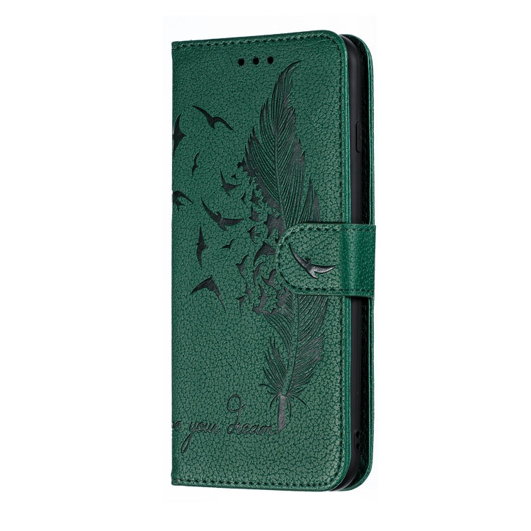 Feather Pattern Litchi Texture Horizontal Flip Leather Case with Wallet & Holder & Card Slots For iPhone 7 Plus / 8 Plus(Green) by buy2fix