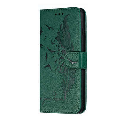Feather Pattern Litchi Texture Horizontal Flip Leather Case with Wallet & Holder & Card Slots For iPhone 7 Plus / 8 Plus(Green) by buy2fix