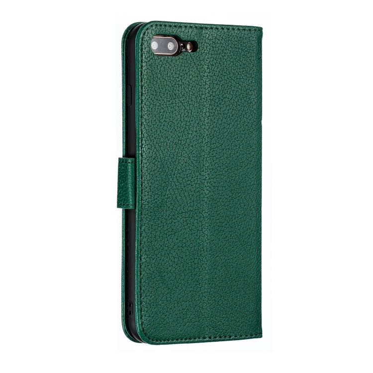 Feather Pattern Litchi Texture Horizontal Flip Leather Case with Wallet & Holder & Card Slots For iPhone 7 Plus / 8 Plus(Green) by buy2fix