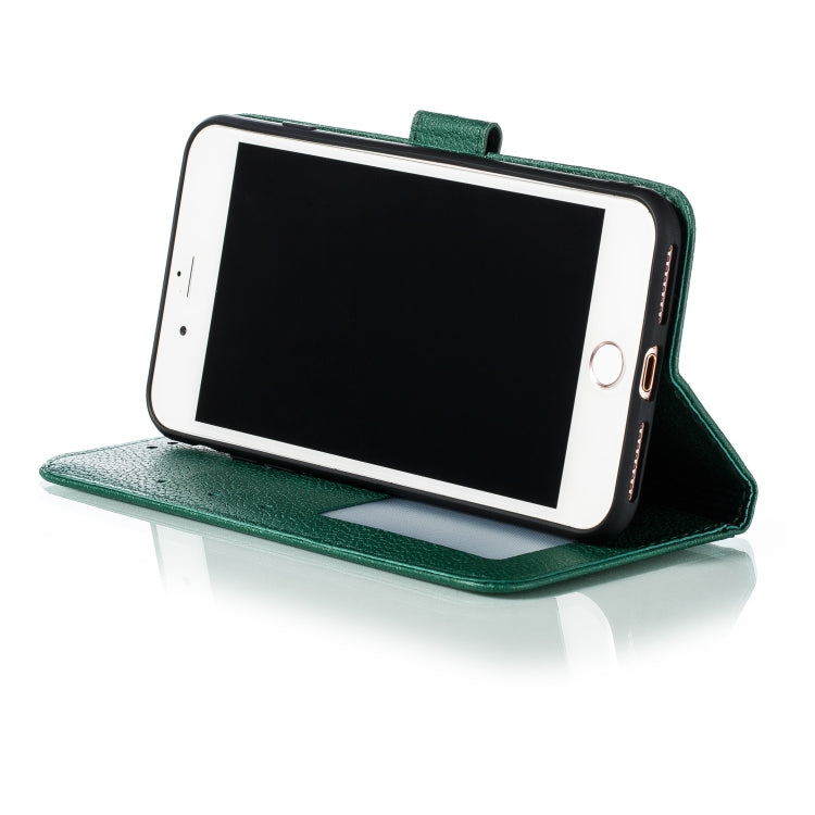 Feather Pattern Litchi Texture Horizontal Flip Leather Case with Wallet & Holder & Card Slots For iPhone 7 Plus / 8 Plus(Green) by buy2fix