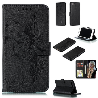 Feather Pattern Litchi Texture Horizontal Flip Leather Case with Wallet & Holder & Card Slots For iPhone 7 Plus / 8 Plus(Black) by buy2fix