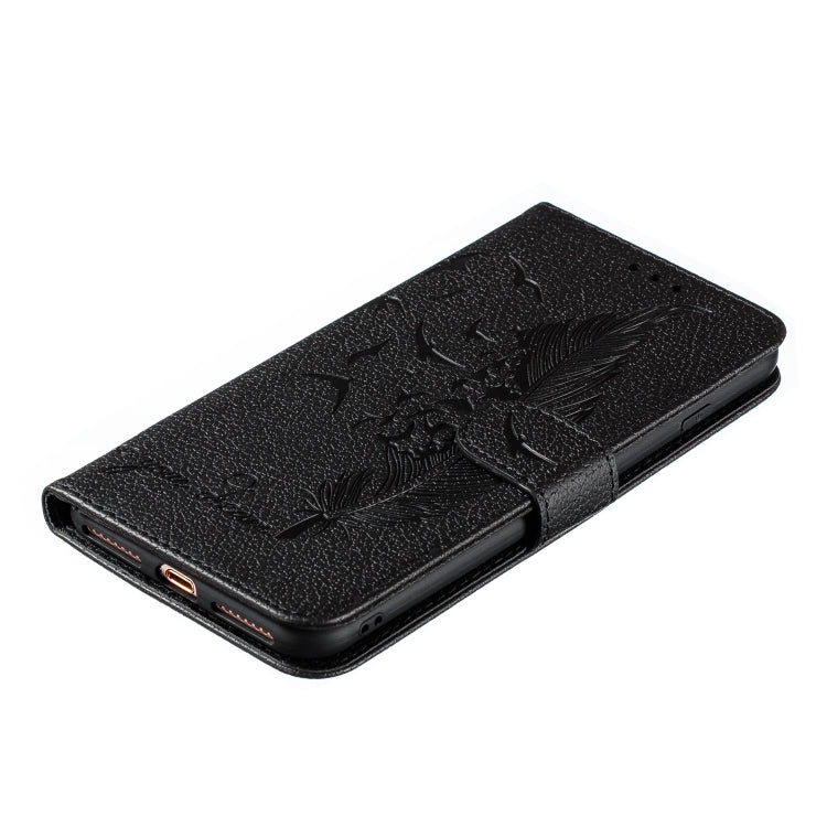 Feather Pattern Litchi Texture Horizontal Flip Leather Case with Wallet & Holder & Card Slots For iPhone 7 Plus / 8 Plus(Black) by buy2fix