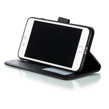 Feather Pattern Litchi Texture Horizontal Flip Leather Case with Wallet & Holder & Card Slots For iPhone 7 Plus / 8 Plus(Black) by buy2fix